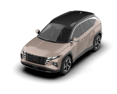 modern SUv beyaz arkaplanda izole edildi. 3d görüntüleme - illüstrasyon
