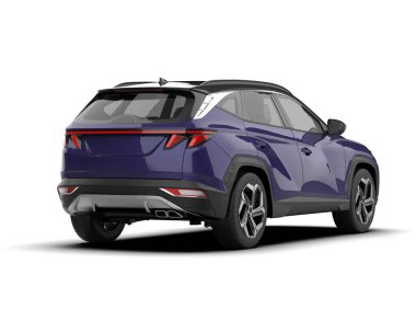 Arka planda izole edilmiş gerçekçi bir SUV aracı. 3D görüntüleme - illüstrasyon
