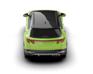 Modern şehir arabası beyaz arka planda izole edildi. 3 boyutlu çizim - illüstrasyon