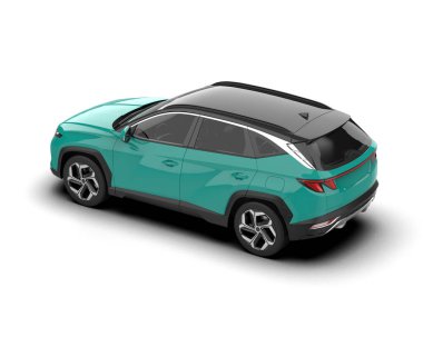 modern SUV arabası gri arkaplanda izole edildi