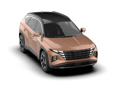 Beyaz arka planda bir araba. yüksek kaliteli 3d illüstrasyon.