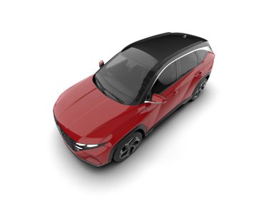 Kırmızı modern araba. 3 Boyutlu Hazırlama