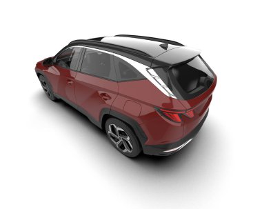 beyaz arkaplandaki modern araba 3 boyutlu görüntüleme