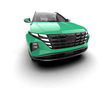 beyaz arka planda yeşil modern araba