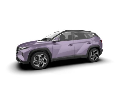 Stüdyo ortamında markasız bir SUV 'un 3 boyutlu çizimi