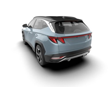 Beyaz arka planda bir araba. 3D hazırlama - pankartlar.