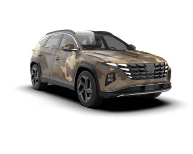 modern SUV aracı beyaz arkaplanda izole edildi