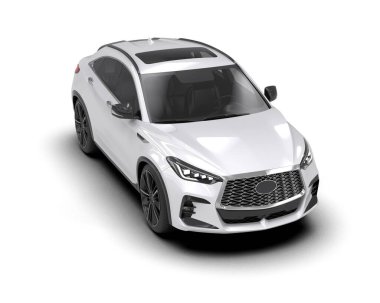 beyaz arkaplanda izole edilmiş araba 3 boyutlu görüntüleme