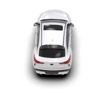 Stüdyo arabalı beyaz arka planda üç boyutlu bir araba.