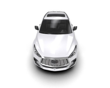 beyaz arka planda modern araba 3 boyutlu görüntüleme