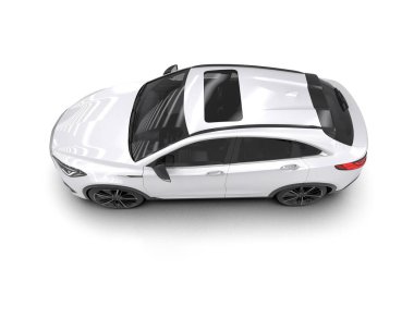 beyaz spor araba - yan görünüm