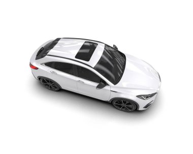 beyaz modern araba beyaz arka planda izole