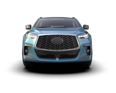 Beyaz arka planda mavi lüks araba.