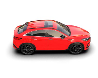 kırmızı spor araba - 3 boyutlu illüstrasyon