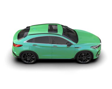 Beyaz arka planda bir araba. Araba arkada.