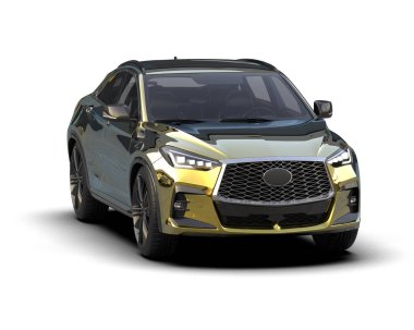 Arka planda lüks bir araba var. 3d illüstrasyon - illüstrasyon