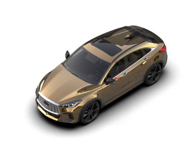 Araba beyaz arka planda izole edilmiş. 3 Boyutlu Hazırlama.