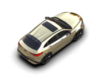 Beyaz arka planda modern lüks bir araba. 3d illüstrasyon