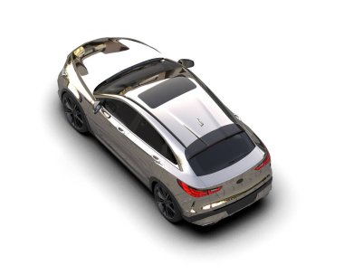 Modern araba siyah üzerine. 3d oluşturma