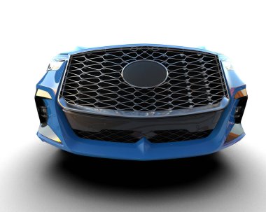 Beyaz arka planda modern araba tasarımı. 3d oluşturma.