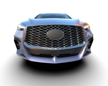 Siyah arka planda bir araba. 3D görüntüleme. yüksek - kalite yüzey