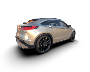 3 boyutlu arkaplanda modern lüks SUv