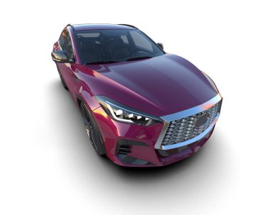 Arka planda modern bir araba. 3d oluşturma