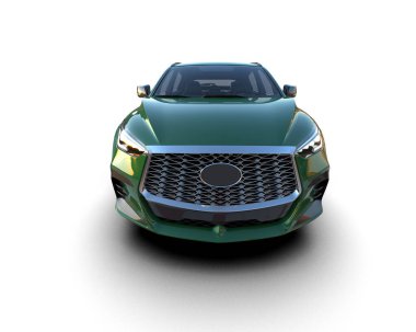 Beyaz arka planda yeşil modern araba.