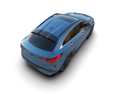 Modern şehir arabası arka planda bir kırpma yolu ile izole edildi. 3d oluşturma