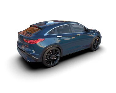 Siyah arka planda spor araba. 3d oluşturma