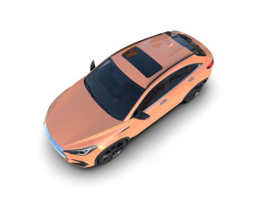 Stüdyo ortamında markasız bir SUV 'un 3 boyutlu çizimi