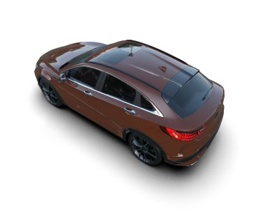 Araba beyaz arka planda izole edilmiş. 3d oluşturma.