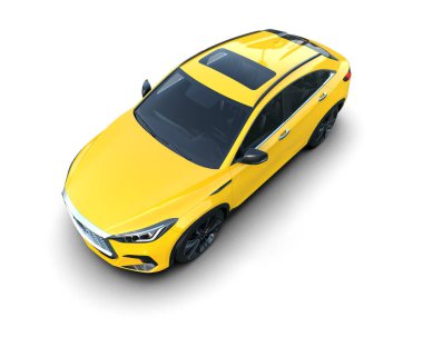 Sarı modern şehir arabası