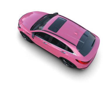 beyaz arka planda pembe modern araba