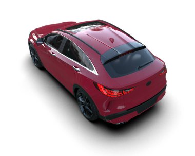 beyaz arka planda modern SUV arabası