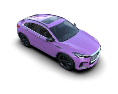 Modern araba arka planda izole edilmiş. 3D görüntüleme - illüstrasyon