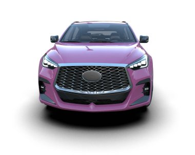 Pembe lüks spor araba. ön görünüm.