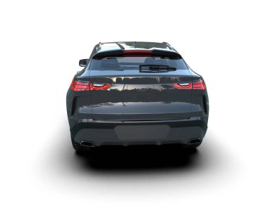 Beyaz arka planda modern SUV. 3d oluşturma