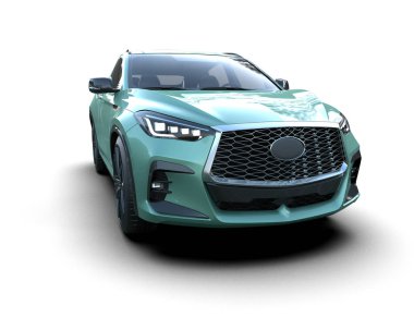 Beyaz arka planda bir araba. 3 Boyutlu Hazırlama