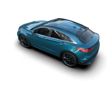 beyaz zemin üzerinde mavi araba.