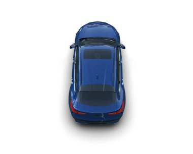 Beyaz arka planda izole edilmiş modern bir arabanın 3 boyutlu görüntüsü