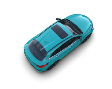 mavi modern araba - yan görünüm