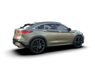 Beyaz arka planda modern SUV. 3 Boyutlu Hazırlama