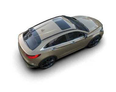Araba beyaz arka planda izole edilmiş. 3d oluşturma.