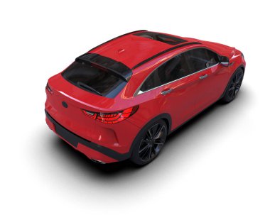 Beyaz arka planda modern lüks bir cip. 3d oluşturma