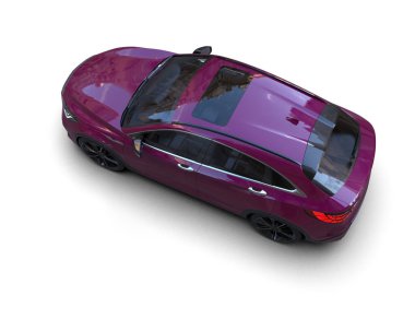 modern mor araba beyaz arka planda izole edilmiş