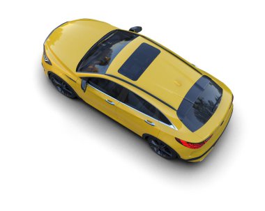 modern sarı araba - ön açı görünümü
