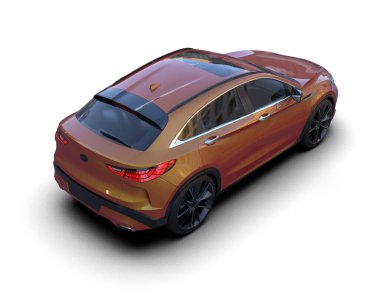 Araba beyazda izole edilmiş. 3D illüstrasyon - yüksek kalite