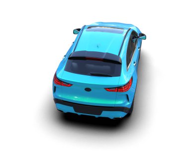 modern araba beyaz arka planda izole edildi. 3 boyutlu çizim - illüstrasyon