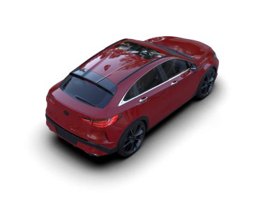 Araba beyazda izole edilmiş. 3d oluşturma